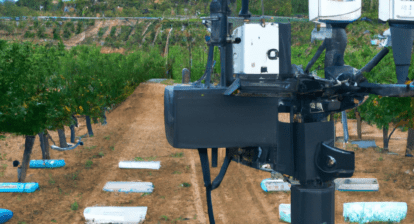 vineyard equipped with sensors and cameras, viticulture, for the web, 4k, high resolution, high details